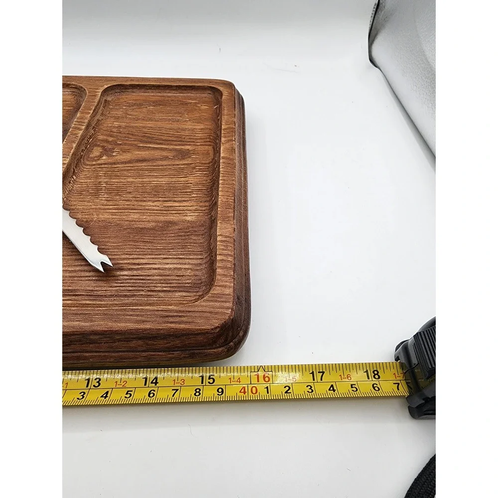 Vintage Goodwood Cheese Board Glass Dome Cloche Wood Tray with Knife
